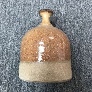 Glazed Stoneware Pottery Bulbous Bud Vase Signed Handmade